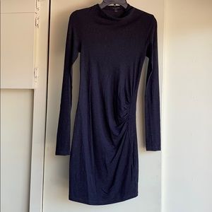 AllSaints Wool Blend Mock Neck Dress